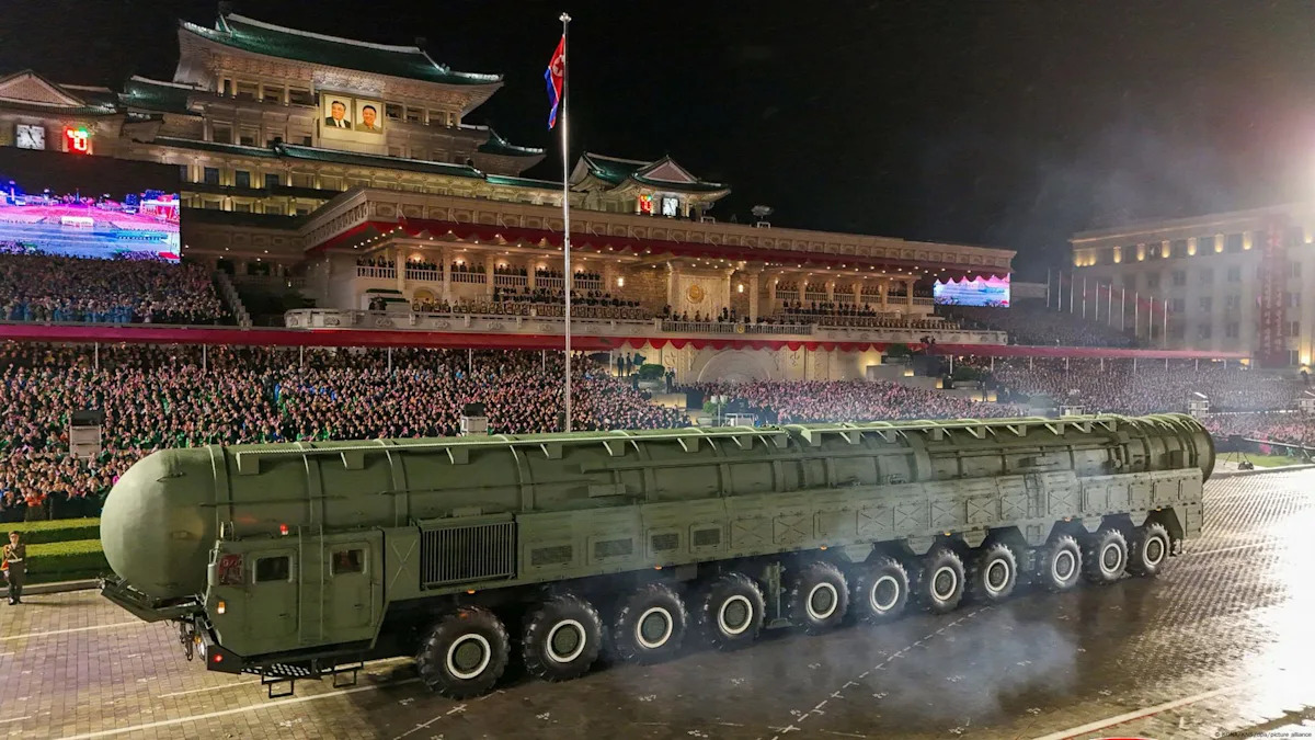 North Korea displays long-range missile at parade