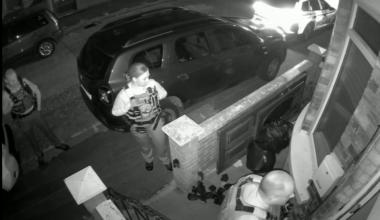 Mark Young aka Belfast Breakfast Baps being pepper sprayed and arrested