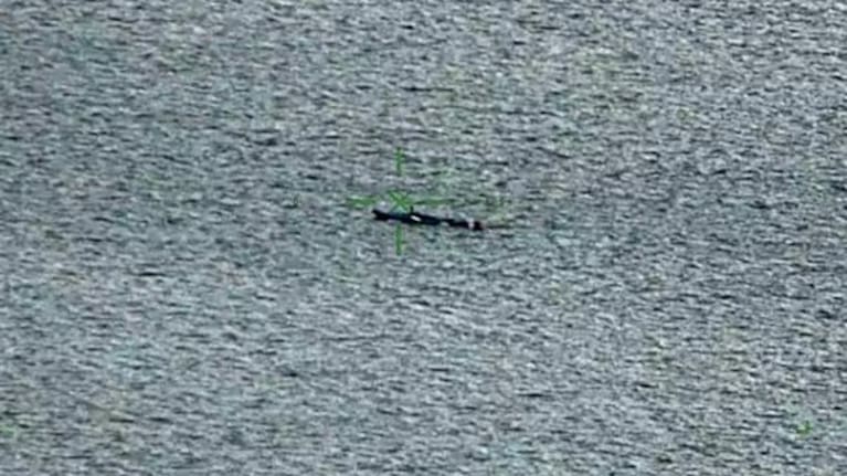 Eagle located a man clinging to his kayak at Mahurangi Inlet.