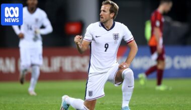 England thrashes Latvia 5-0 to qualify for World Cup finals