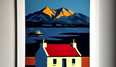 Painted a minimal version of my favourite Scottish island. Arran.