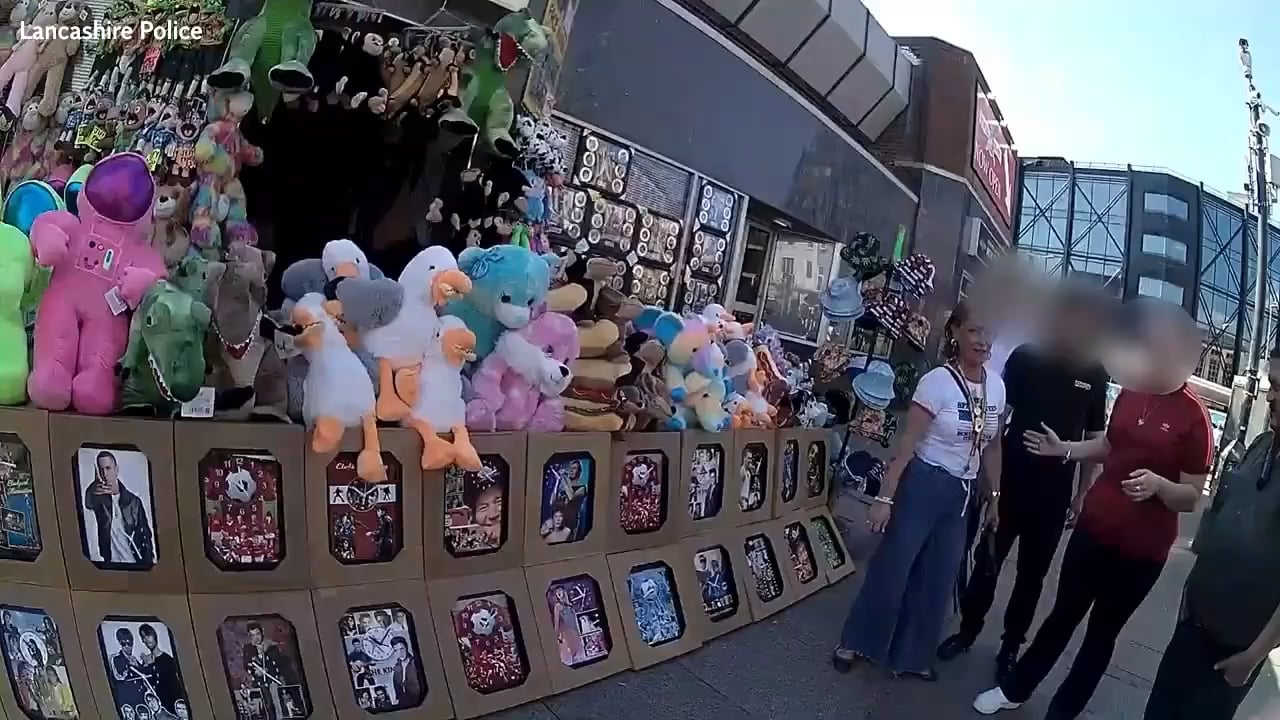 Moment attempted kidnapper arrested after trying to snatch baby from pram in Blackpool, England