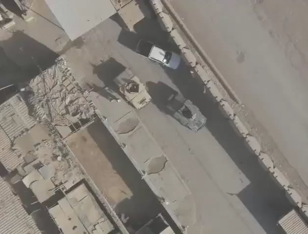 A Pakistani DJI quadcopter drone armed with a 60mm mortar drops a pin-point accurate shell into the turret of a Taliban humvee in Spin Boldak, causing it to begin smoking, 15/10/2025