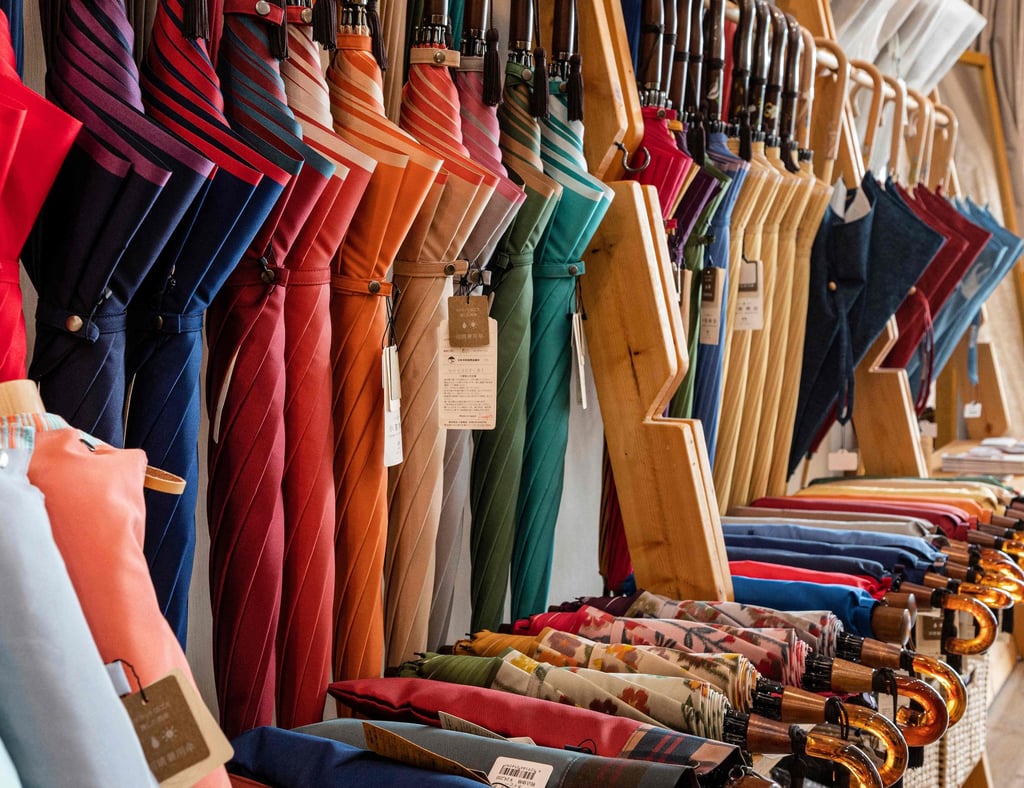 Sunshades on display at Komiya Shoten, one of Tokyo’s last handmade umbrella shops. Photo: AFP Sunshades on display at Komiya Shoten, one of Tokyo’s last handmade umbrella shops. Photo: AFP