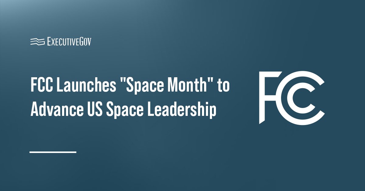 Federal Communications Commission logo. FCC Chairman Brendan Carr has launched “Space Month."