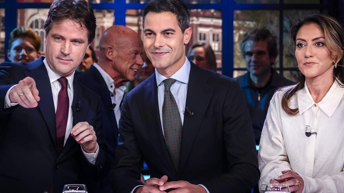 Henri Bontenbal (CDA), Rob Jetten (D66) en Dilan Yesilgoz (VVD).