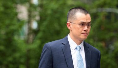 Former Binance CEO Changpeng “CZ” Zhao is seen arriving at a courthouse in Seattle, Washington, on 30 April 2024