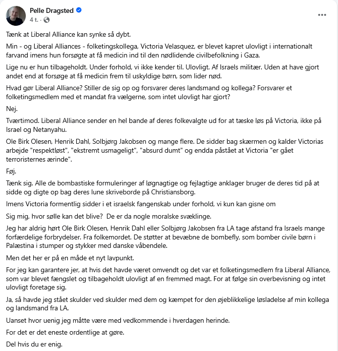 Pelle Dragsted: Tænk at Liberal Alliance kan synke så dybt.