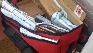Postman just left his bag in our porch and we can't find him.