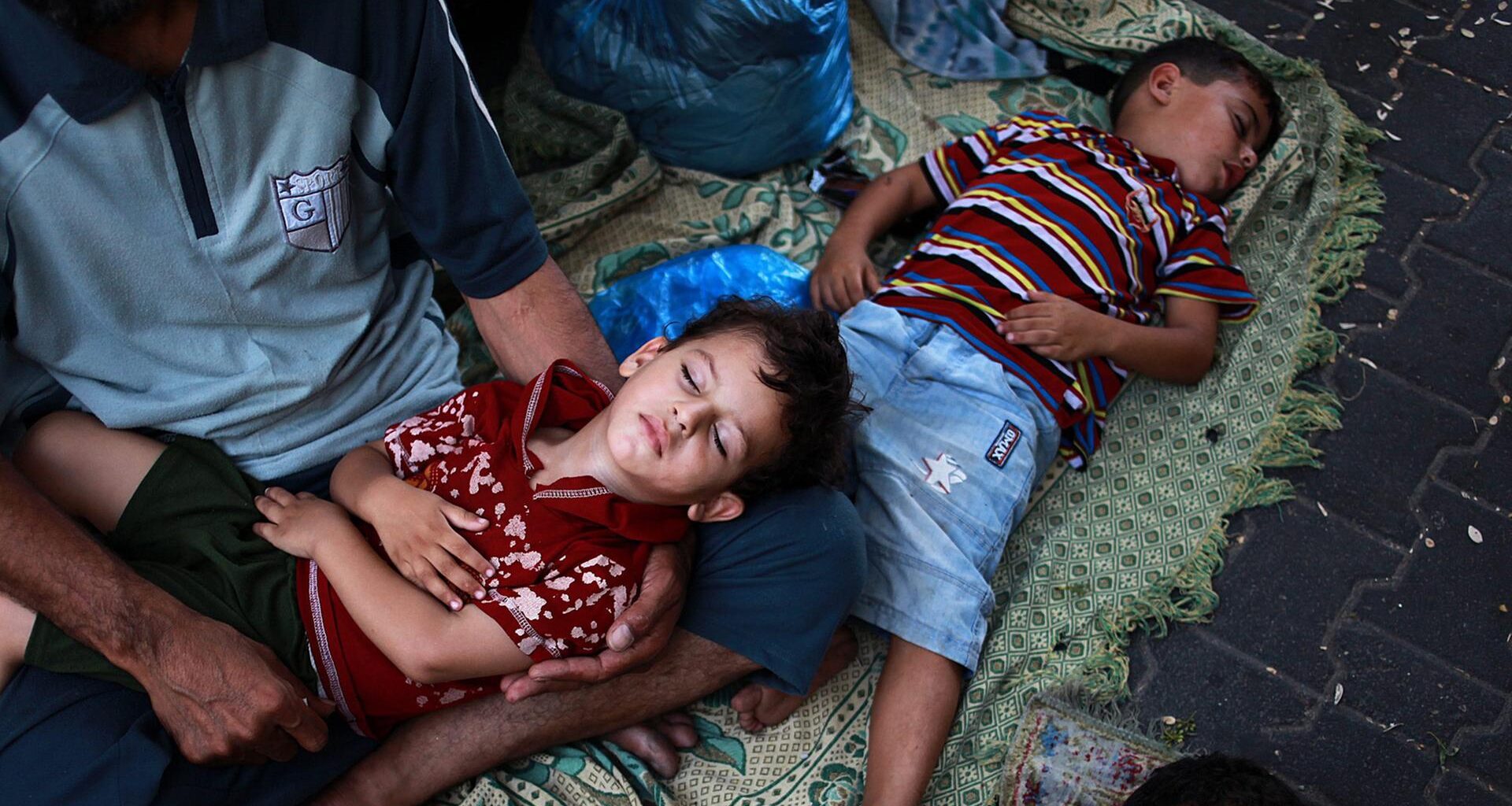 Gaza-Krieg: Palästinensische Kinder suchen Zuflucht in einer UNO-Schule