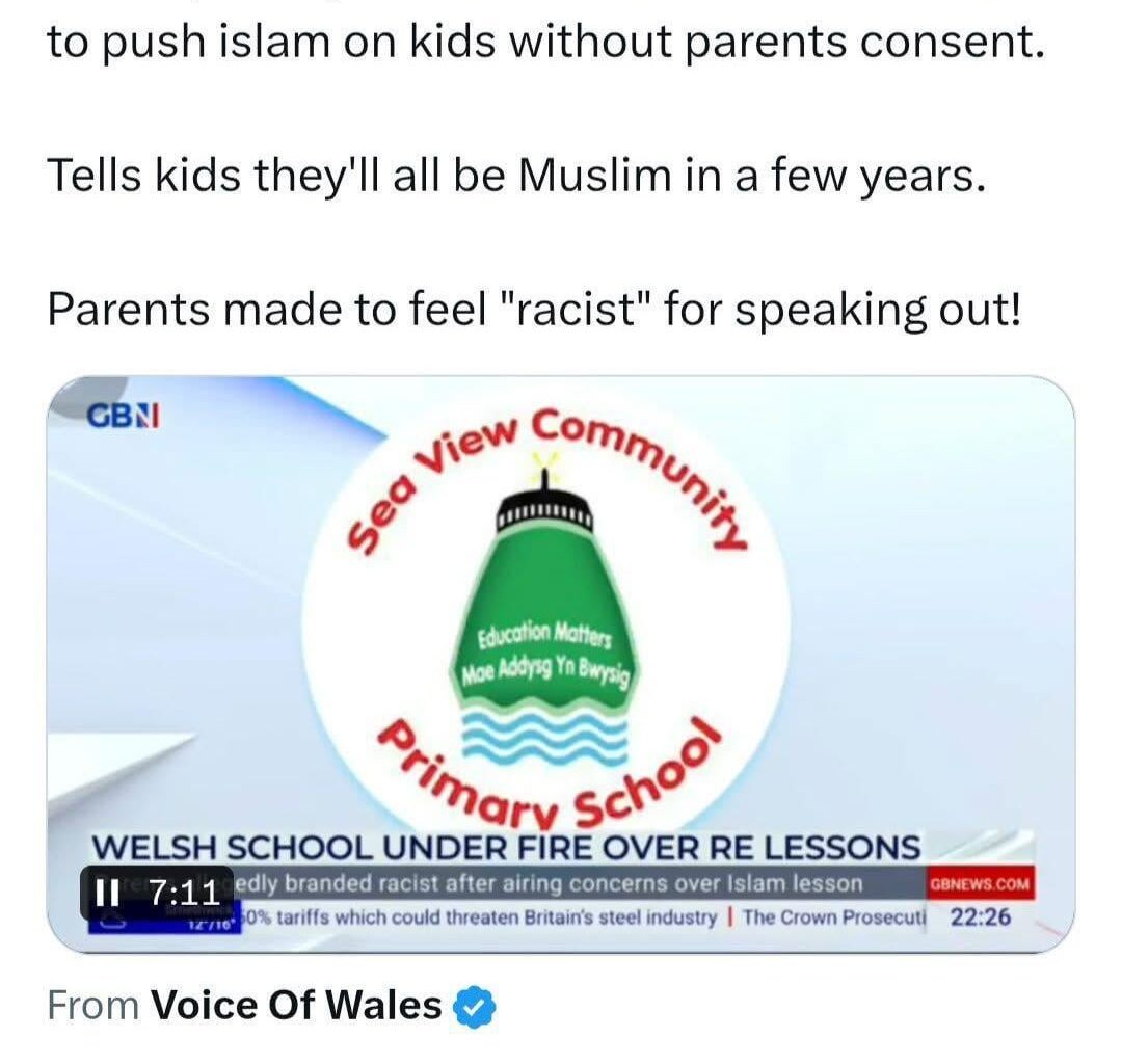 Tommy Robinson has teamed up with bunch of racists Voice of Wales and the local loony Reform councillor to attack a local school with lies and deceit ! Stand up against this blatant far right agitation Wales!