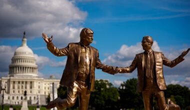 Trump-Epstein statue returns to National Mall after removal by NPS