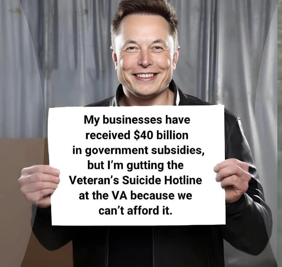 Musk wielding his little chainsaw.
