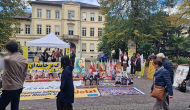 Supporters of the Iranian Resistance held a bookstand in Heidelberg, Germany, on October 18, 2025