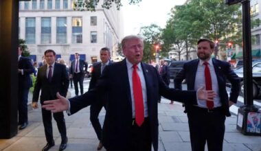 Trump booed entering luxury DC seafood restaurant as furious crowds tell president 'Fuck you'