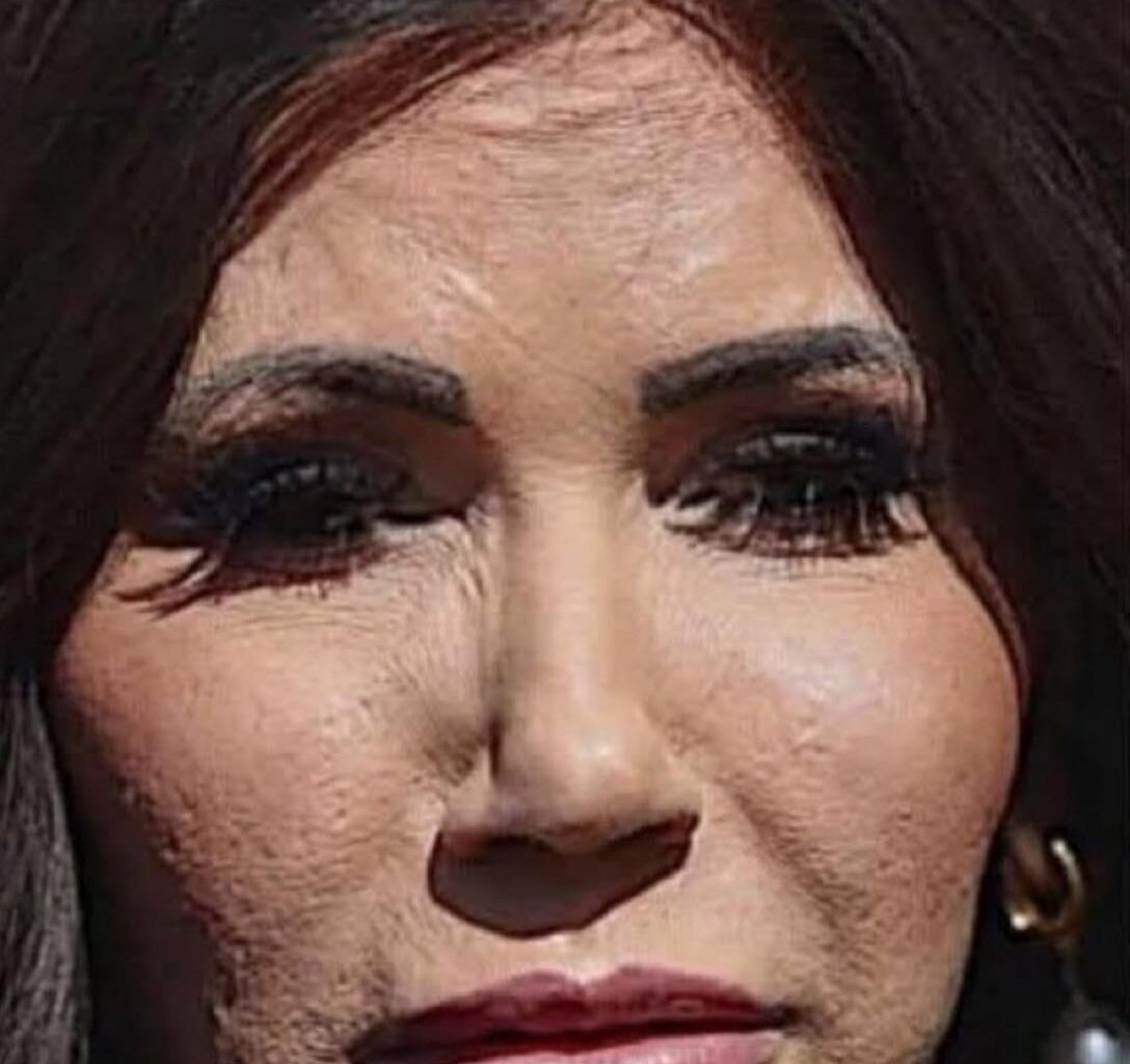 Kristi Noem’s face looks like evil itself is slowly gnawing its way out — perfect timing though… Happy Halloween, MAGATS! 🎃
