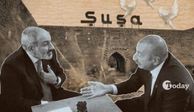 Photo showing Pashinyan-Aliyevs meeting in 2022. (Collage by Mehmet Akbas/Türkiye Today)