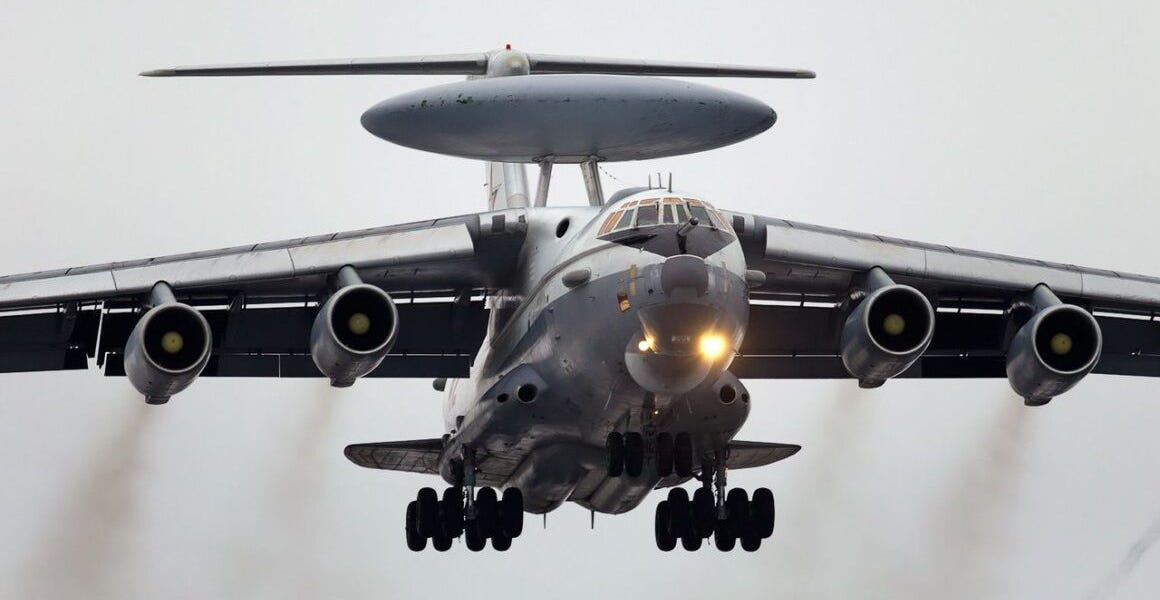 Russia Landed One Of Its Last A-50U Radar Planes Within Range of Ukraine's Drones