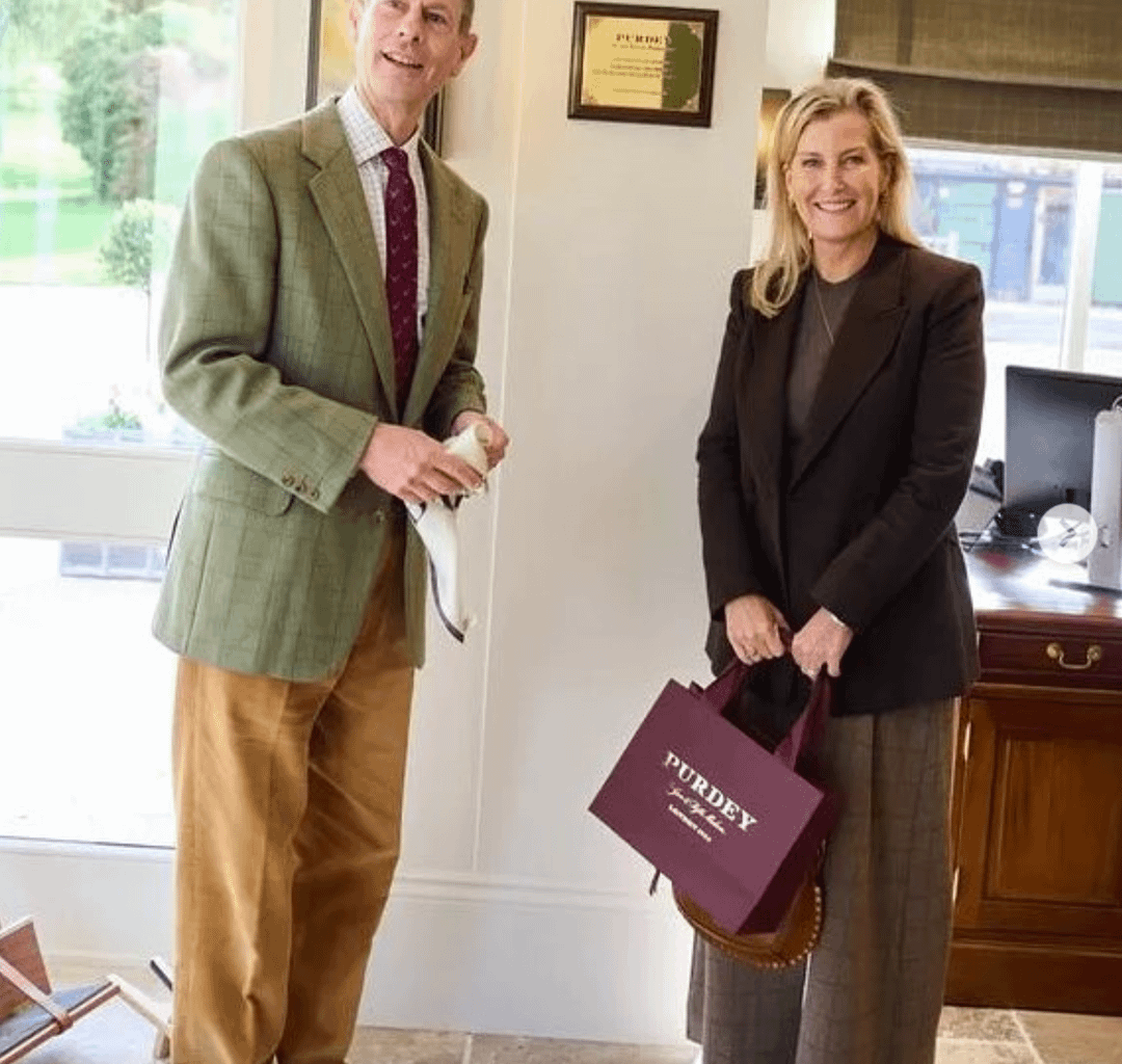 Sophie and Edward both wear giant pants at engagement to celebrate re-opening of the Royal Berkshire Shooting School
