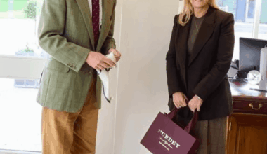 Sophie and Edward both wear giant pants at engagement to celebrate re-opening of the Royal Berkshire Shooting School