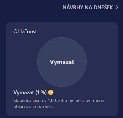 Čeština v aplikaci Počasí od Microsoftu (společnost s 230k zaměstnanců)