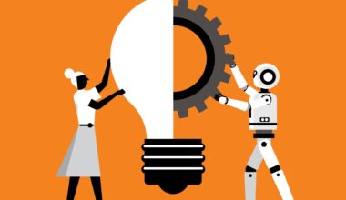 Teacher and artificial intelligence technology, futuristic, AI, Machine future cooperation, technology advance, innovation vector illustrator