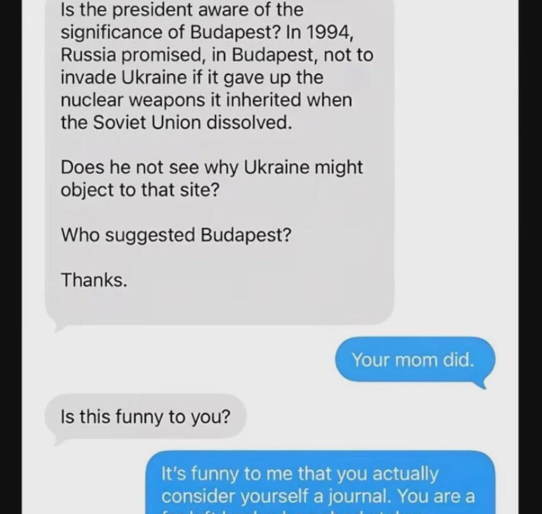 Karoline Leavitt Shares Screenshot of Texts with HuffPost Reporter Who Asked about Wisdom of Having a Summit with Putin in Budapest