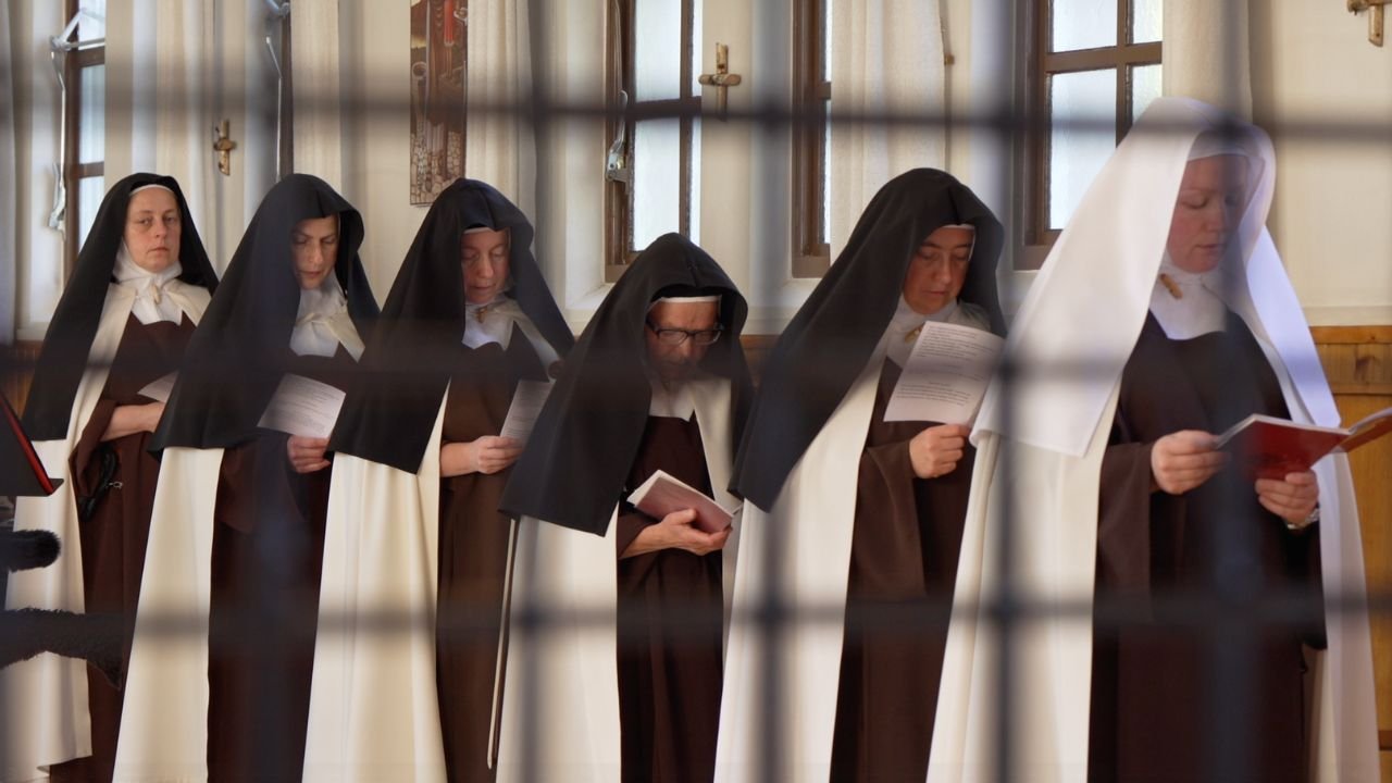 Praying the Divine Office inside their Carmelite Monastery in Iceland. Credit: EWTN Vatican