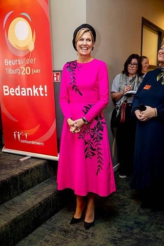 Queen Maxima Wears Oscar de la Renta to Trade Fair Opening In Tilburg