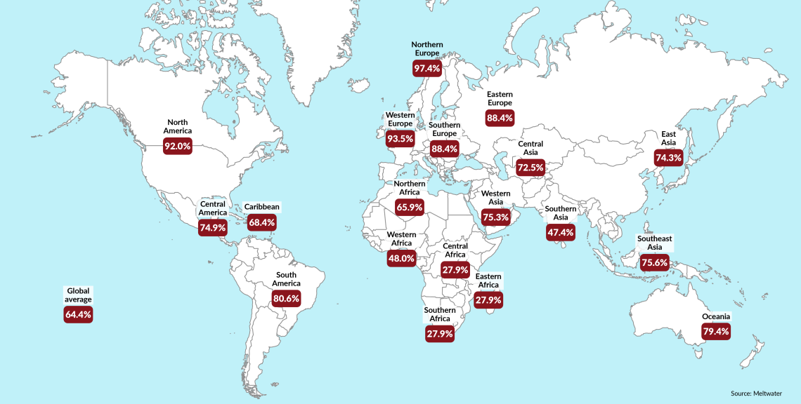 Internet adoption map