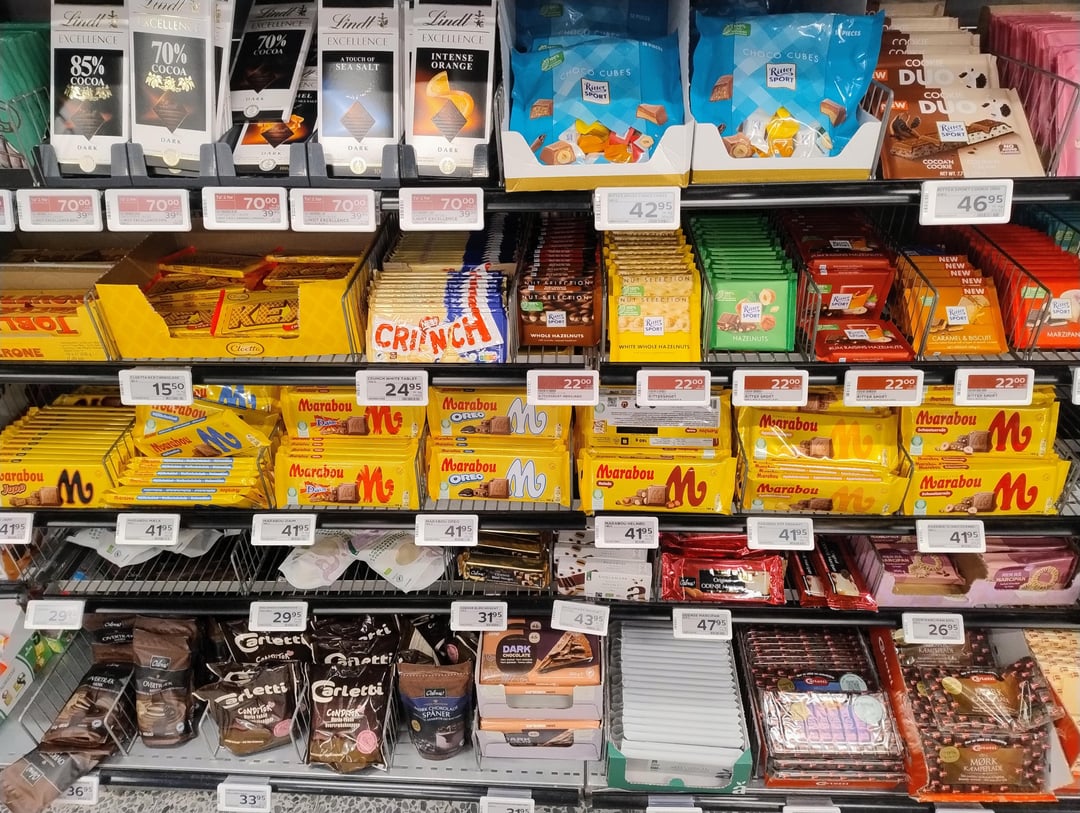 Marabou i min lokale Kvickly går fra 200g til 160g pr. plade