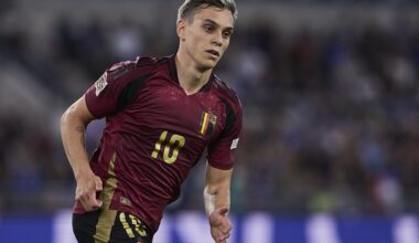 ROME, ITALY: Leandro Trossard of Belgium looks on during the UEFA Nations League 2024/25 League A Group A2 match between Italy and Belgium at Stadi...