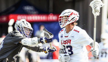 U.S. Men's National Team athlete Jack Hannah in action against the Haudenosaunee at the Atlas Cup.