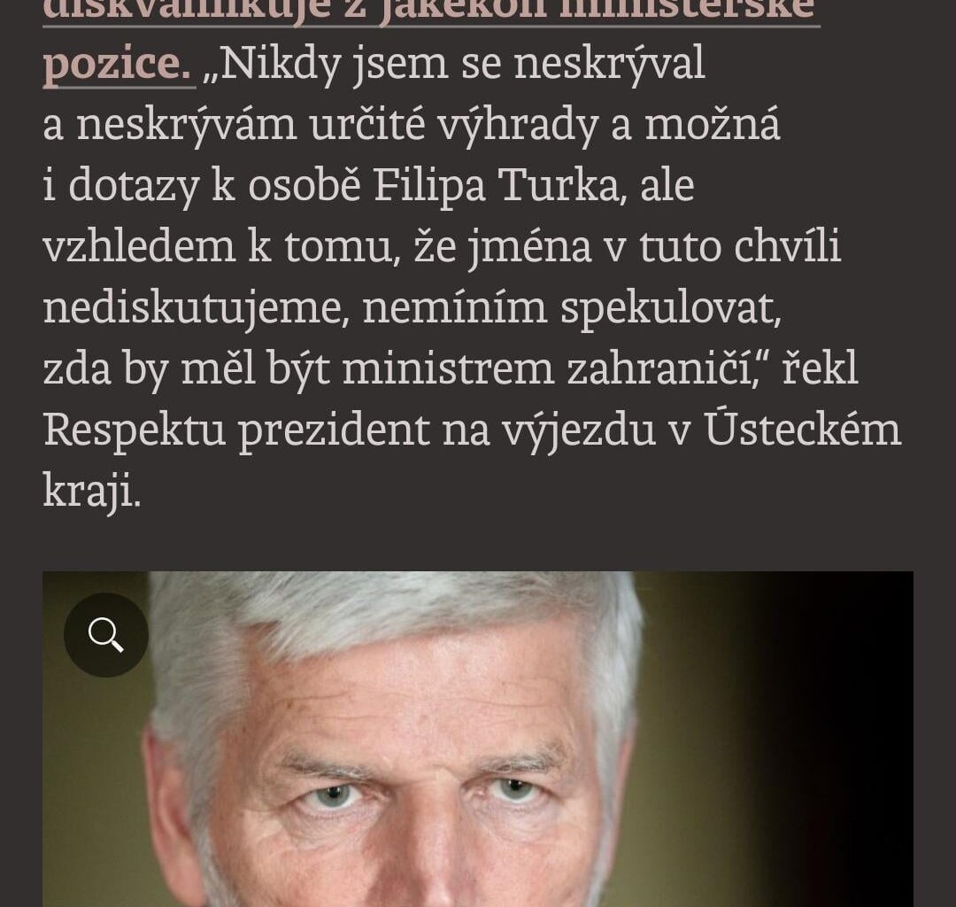 Prezident odmítá jmenovat Turka na jakékoliv ministerské pozici, pokud se jeho příspěvky ukážou jako pravdivé