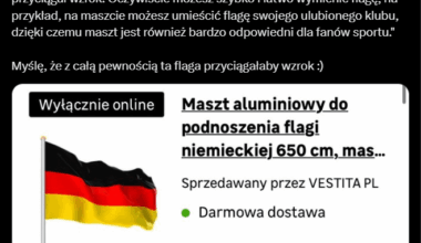 "Wolnościowiec" Sławek narzeka na niemiecką flagę sprzedawaną przez prywatną firmę. Winą obarcza premiera Polski