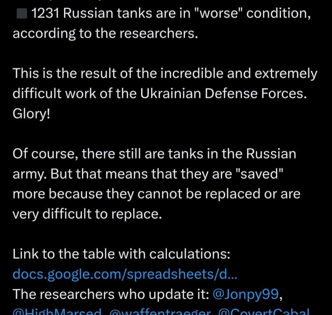 Apparently there are no tanks in good condition left in Russia
