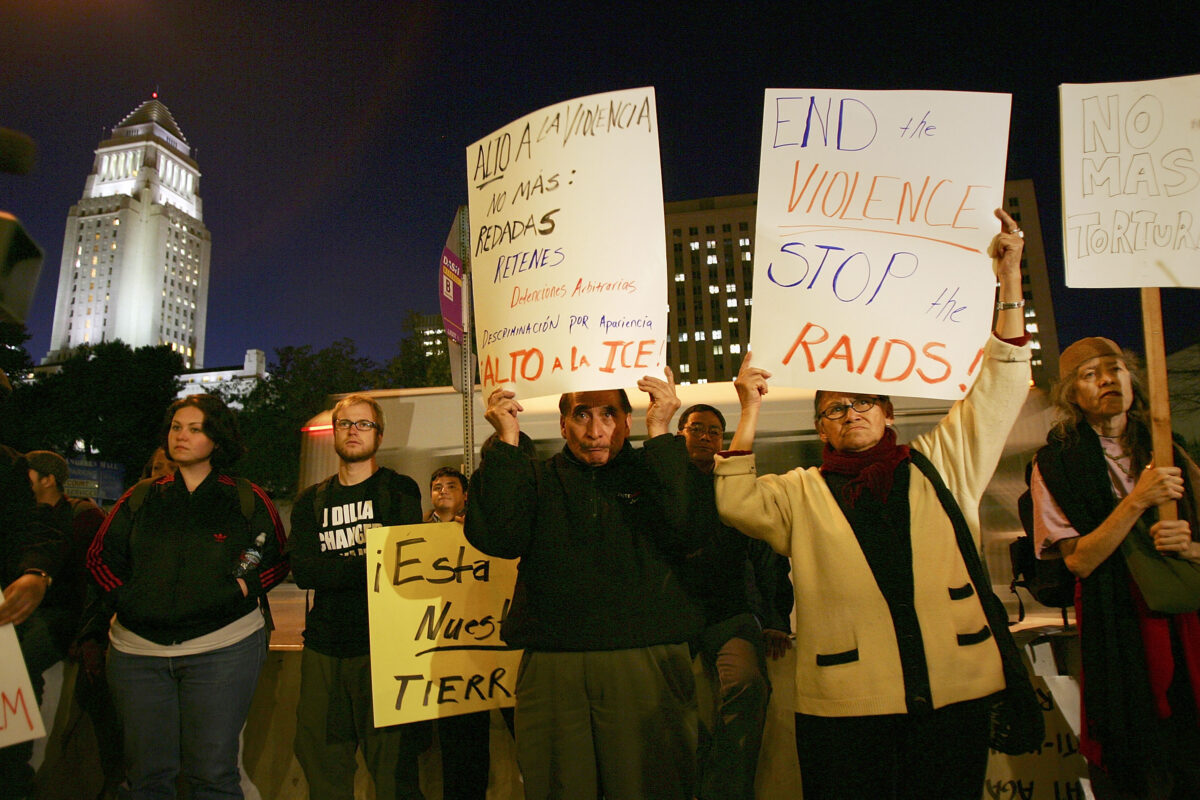 Demonstrators protest recent ICE raids in California