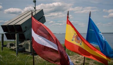 Latvian defense minister attends Spanish national day exhibition in Riga