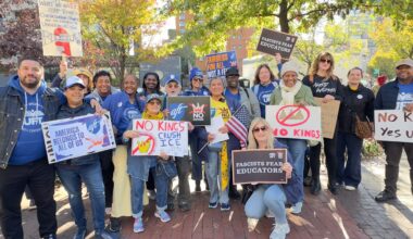 Educators and activists rally against the Trump administration in one of the largest protests in U.S. history