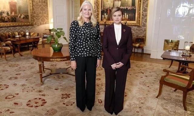 Crown Princess Mette-Marit Welcomes Ukraine’s First Lady Olena Zelenska