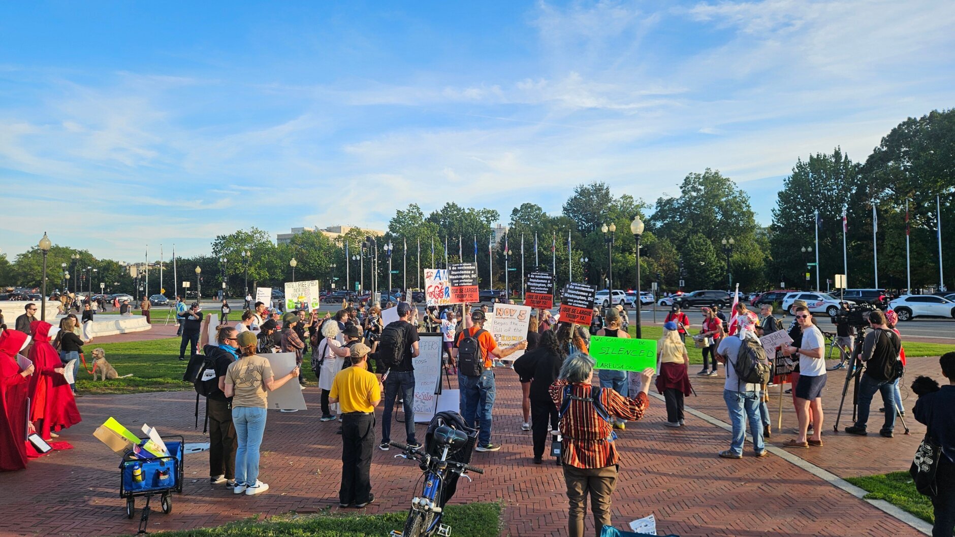 protesters rallying