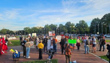 ‘This galvanized us’: Demonstrators rally together after removal of anti-Trump encampment