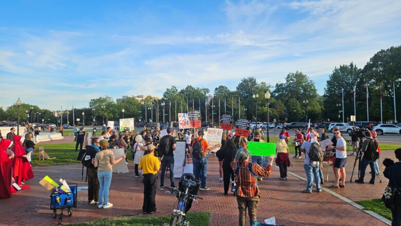 ‘This galvanized us’: Demonstrators rally together after removal of anti-Trump encampment