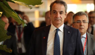 Greeces Prime Minister Kyriakos Mitsotakis pictured during the 7th European Political Community (EPC) Summit at the Bella Center in Copenhagen, Denmark, Oct. 2, 2025. (AFP Photo)