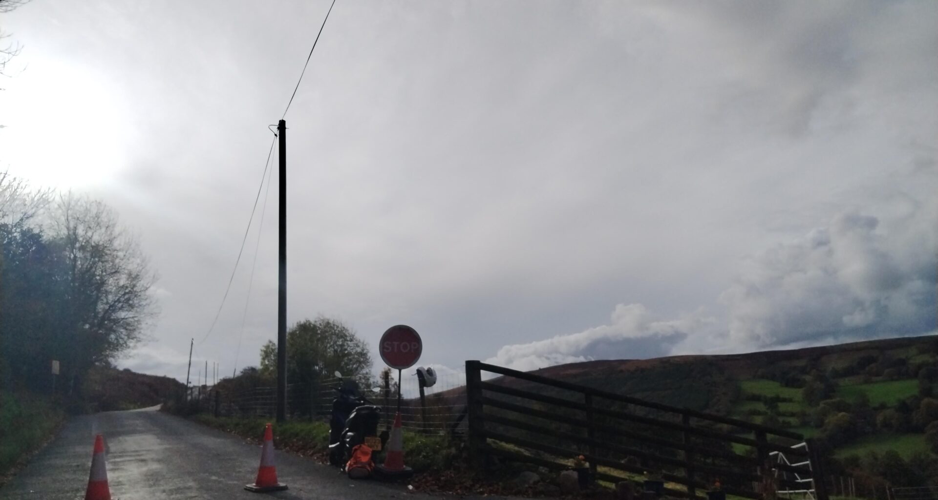 Llangynidr road closed for filming. Wanker Clarkson alert.