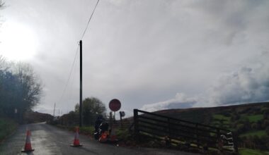 Llangynidr road closed for filming. Wanker Clarkson alert.
