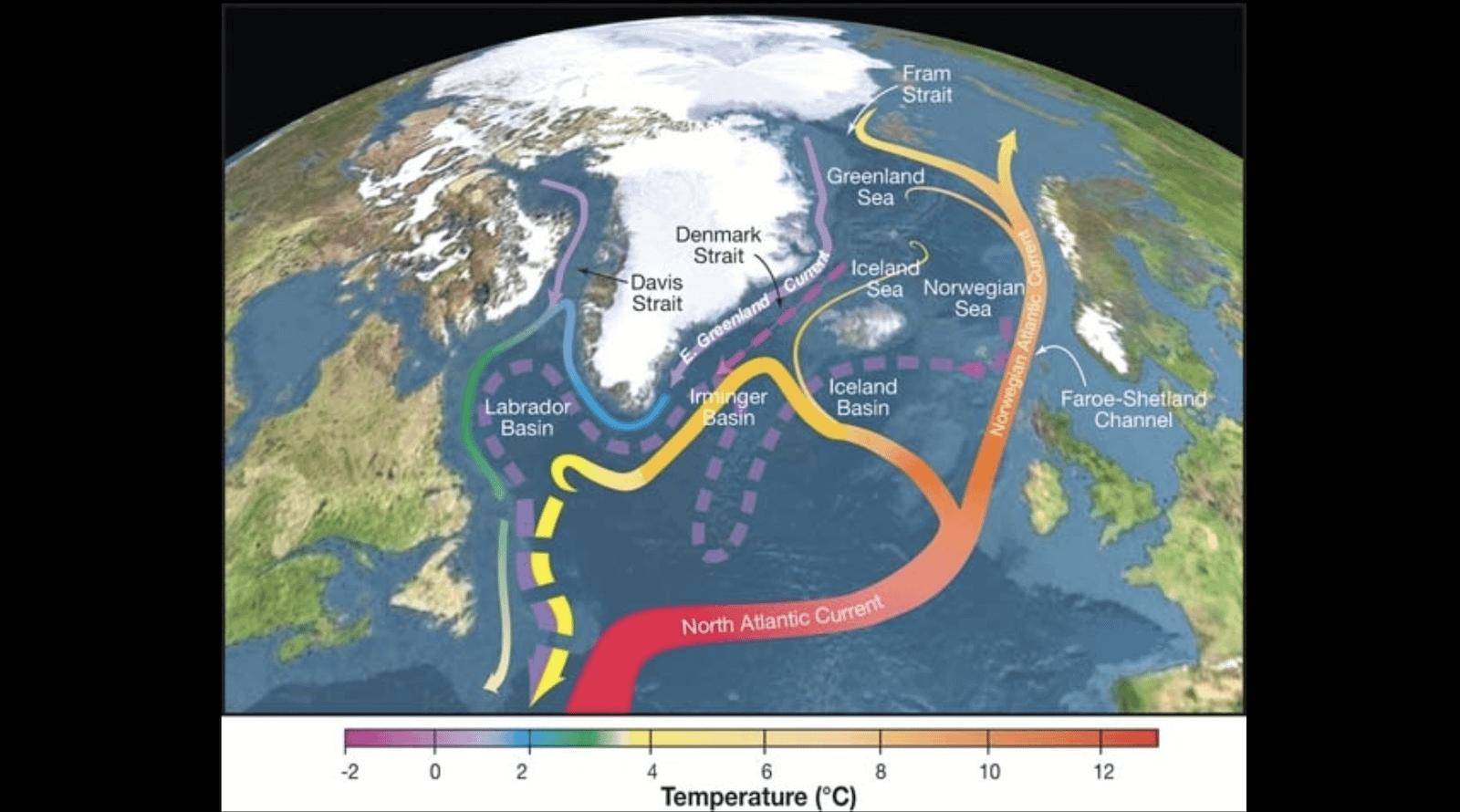 Risk of Atlantic current collapsing much higher than previously expected. The AMOC brings warm water from tropical parts of the Atlantic Ocean up to Europe, where it then cools again and goes back south in a loop.