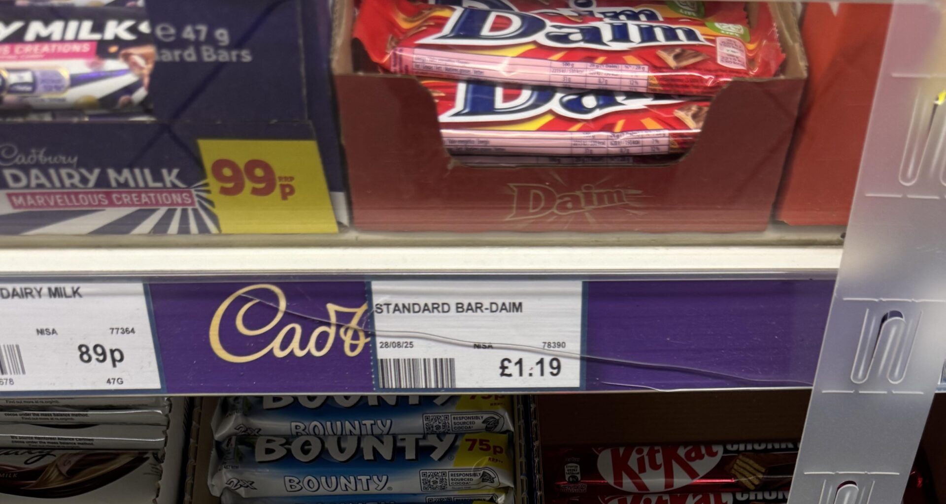 I know inflation is a thing but fuck me £1.19 for a Daim bar? I want to be poor AND fat