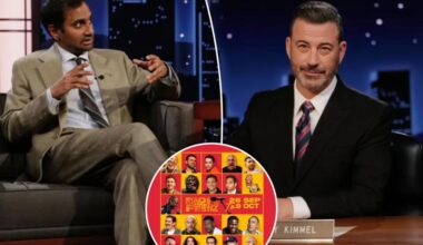 Jimmy Kimmel grills Aziz Ansari for Riyah comedy festival performance