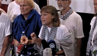 Greta Thunberg gives first public speech since Israeli kidnapping - video
